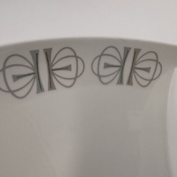 Franciscan Whitestone, Merry Go Round, 11" Oval Divided Vegetable Bowl Gray/Pink - Picture 3 of 9